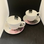 8 ESPRESSO CUPS AND SAUCERS BUTTERFLY ECHANTING DESIGN MY CUP RANGE (BY S &P)